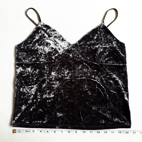 AMERICAN EAGLE Velvet Camisole Top in Deep Midnight Violet with Silver Sheen - Picture 10 of 16
